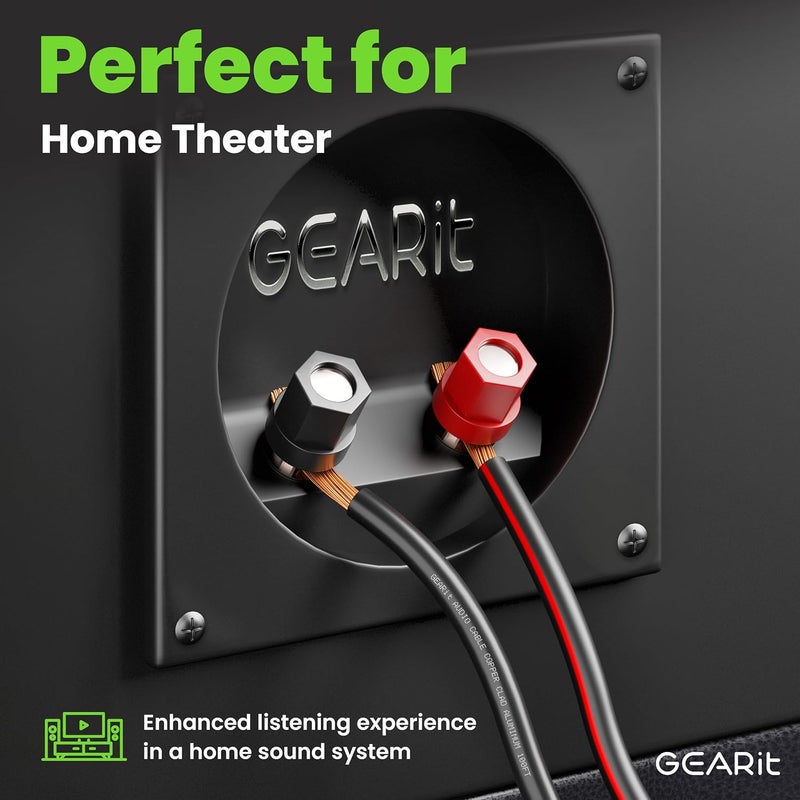 GearIT 14AWG Speaker Wire, Pro Series 14 Gauge Speaker Wire Cable (20 Feet / 6.09 Meters) Great Use for Home Theater Speakers and Car Speakers, Black - Image 5